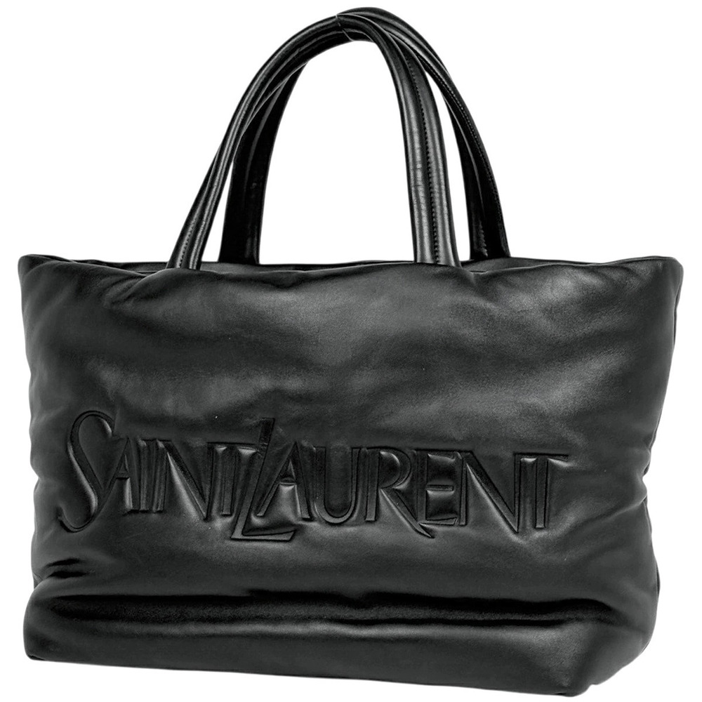Saint Laurent puffer tote bag leather black
